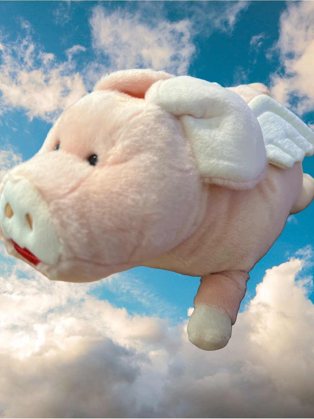 Pigasus Flying Pink Pig Plush Stuffed Animal Winged with Lipstick